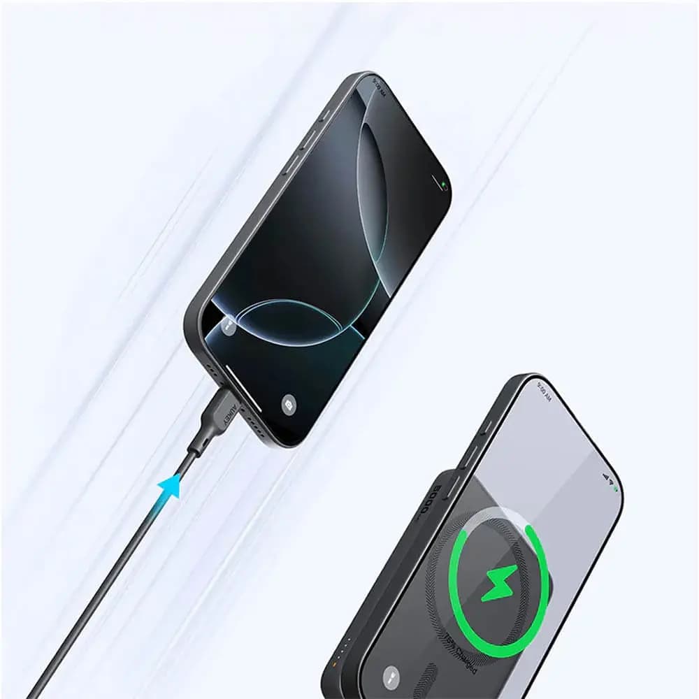 Batterie externe sans fil Aukey 5000mAh 20W avec câble USB-C - Gris - Vue 4