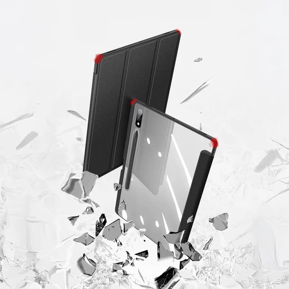 Housse folio Samsung Galaxy Tab S9+ avec dos transparent & porte-stylet - Dux Ducis Toby Rose - Vue 2