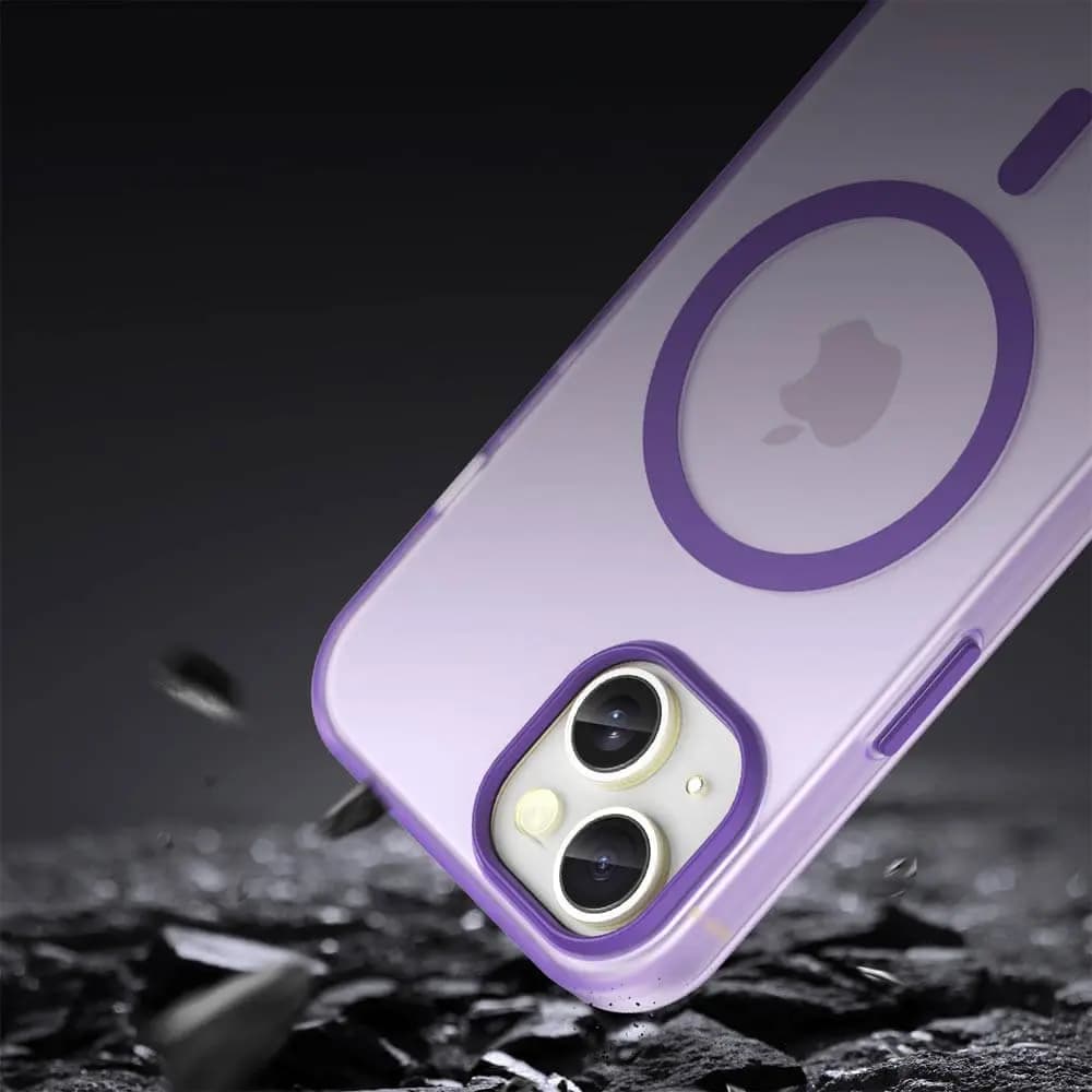 Coque MagSafe bi-matière – iPhone 15– PROTECT MF-006 Violet Foncé - Vue 4