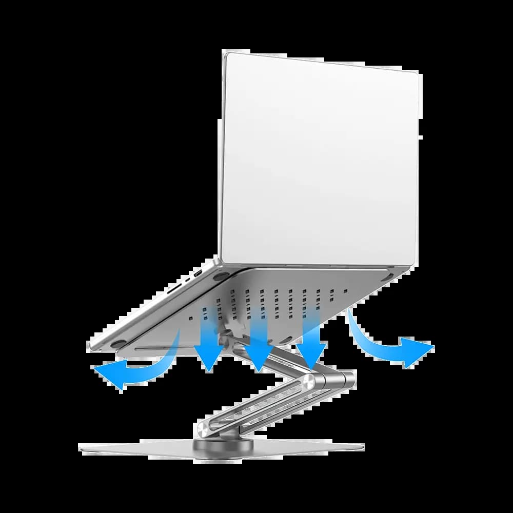 Support ordinateur portable et tablette Wiwu - socle rotatif et pliable Argent - Vue 5