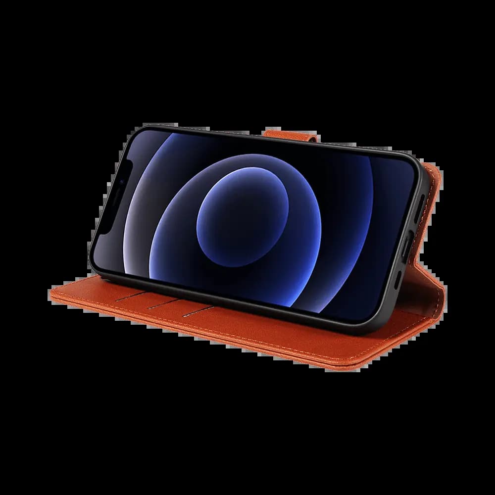 Housse folio anti-RFID iPhone 12 mini – PROTECT IP011 Marron - Vue 5