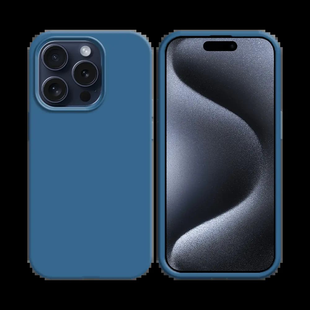 Coque silicone iPhone 15 Pro - Bleu Marine