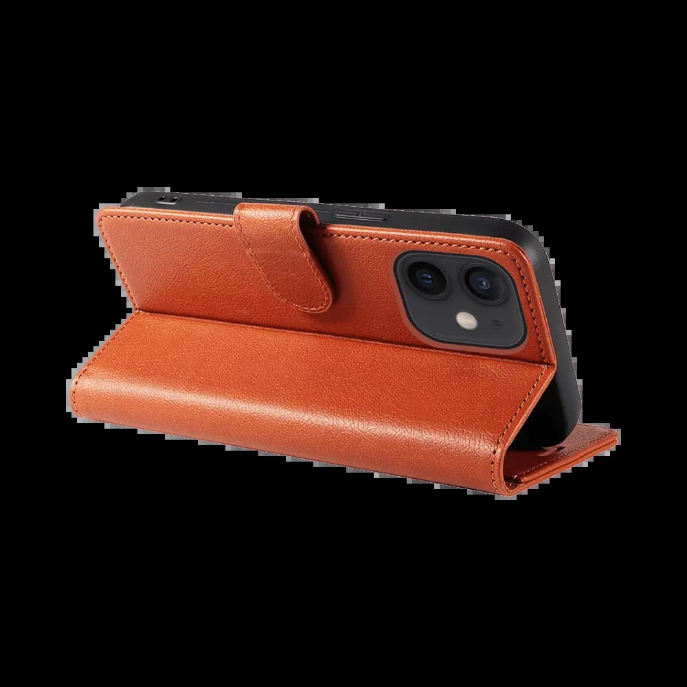 Housse folio anti-RFID iPhone 12 mini – PROTECT IP011 Marron - Vue 2