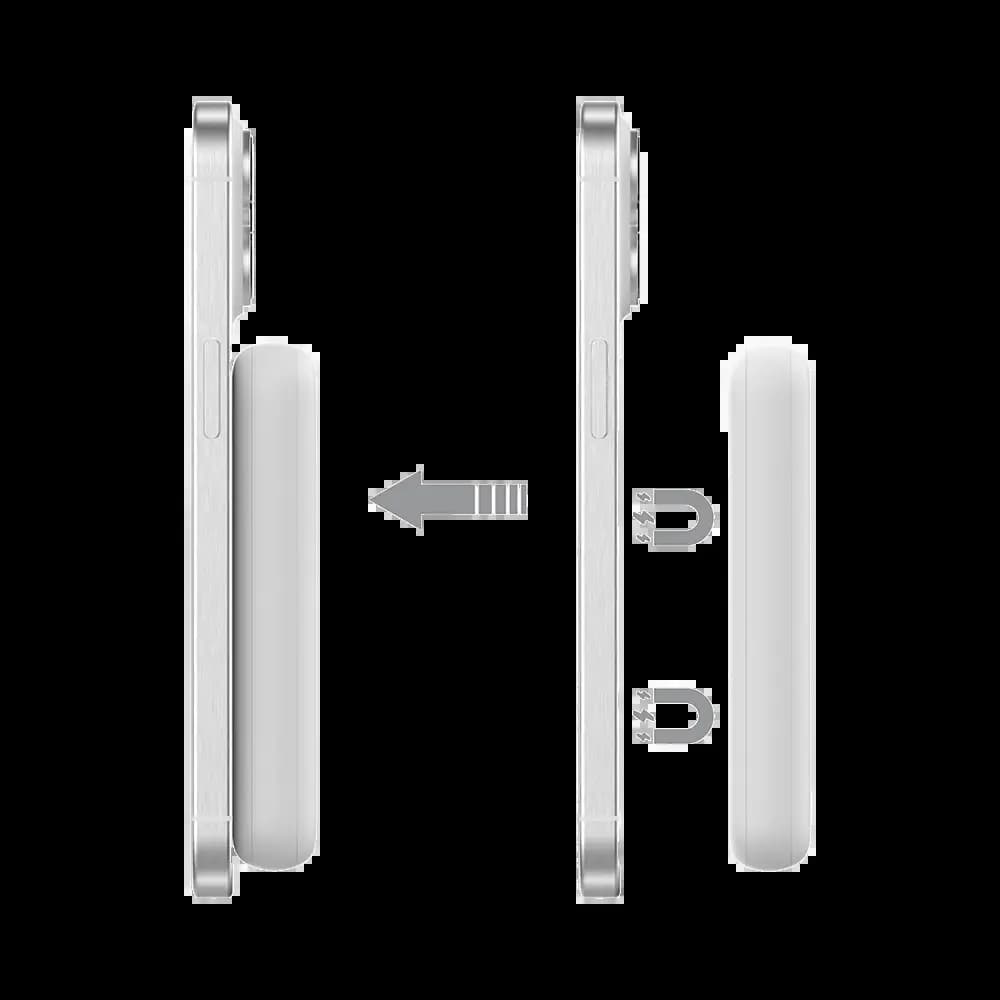 Batterie externe magnétique MagSafe 10000mAh 15W – recharge sans fil – CONNECT Blanc - Vue 25