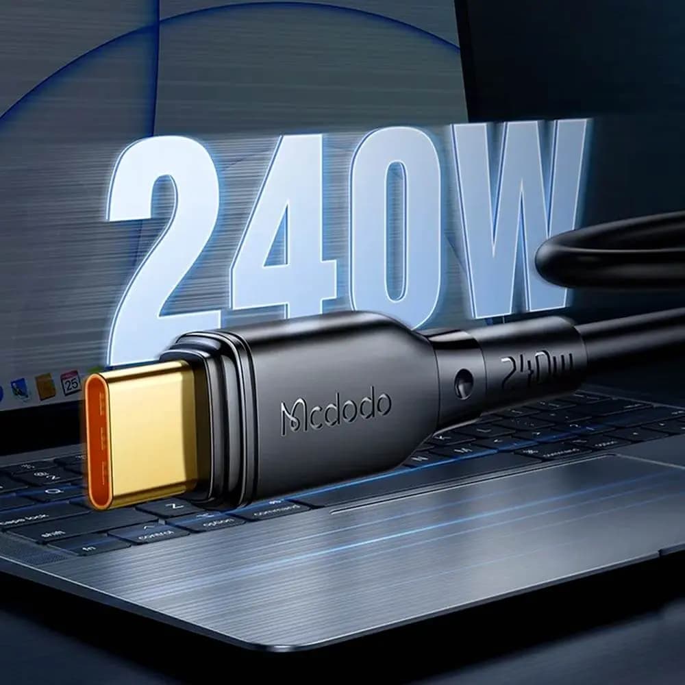 Câble Data USB-C vers USB-C Mcdodo (1.2m) 240W Noir - Vue 2