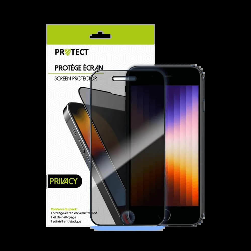 Verre trempé anti-espions 9H – compatible Apple iPhone 6 / 6S / 7 / 8 / SE (2nd Gen) / SE (3e Gen) – PROTECT Transparent - Vue 2
