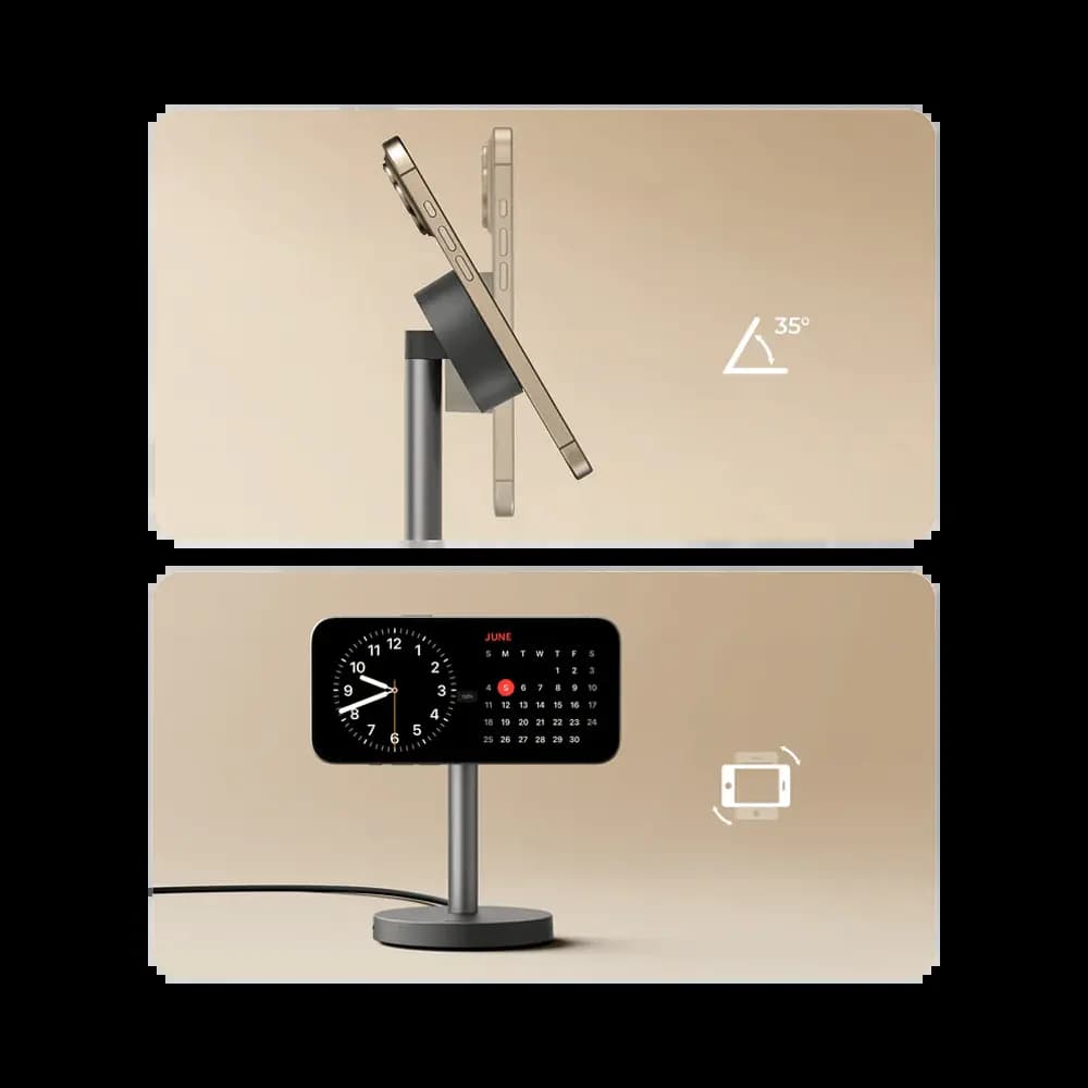 Station de charge sans fil Aukey Qi2.2 25W pour iPhone - Gris - Vue 4