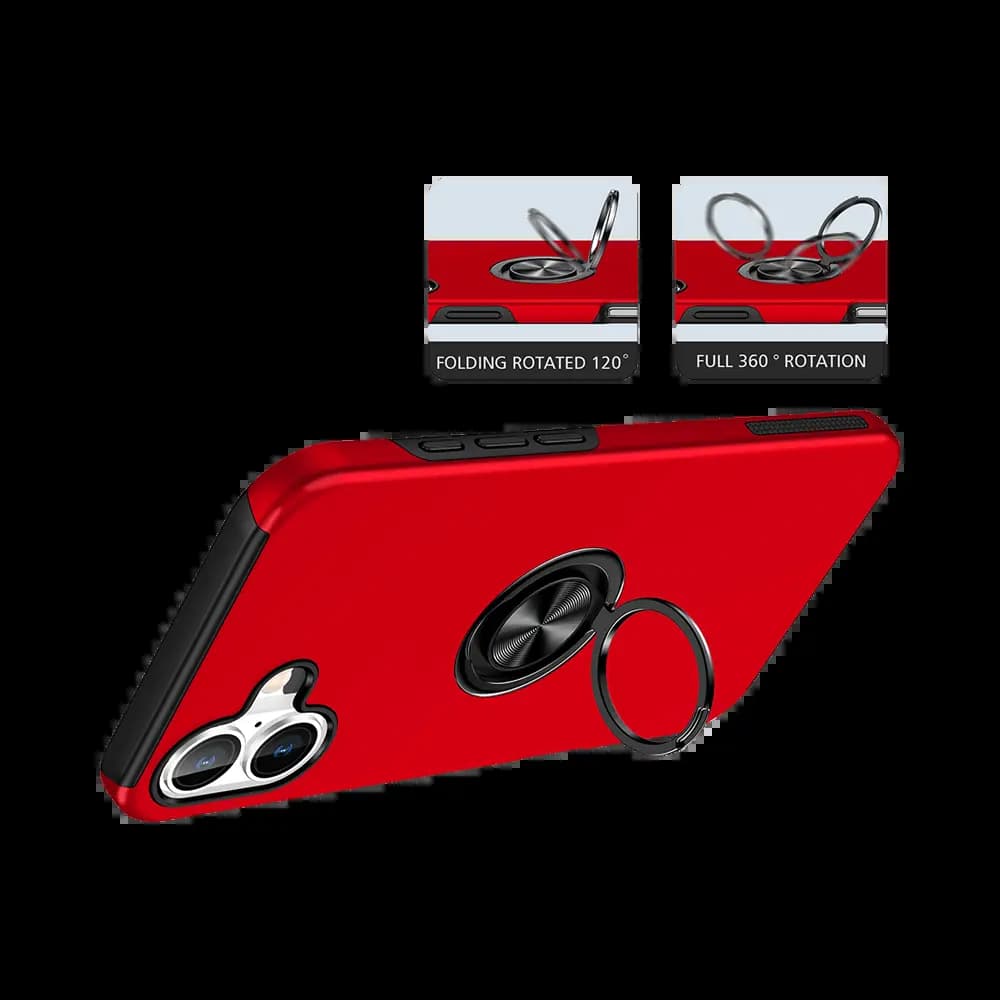 Coque de protection iPhone 16 Plus avec anneau rotatif – PROTECT IE013 Rouge - Vue 3