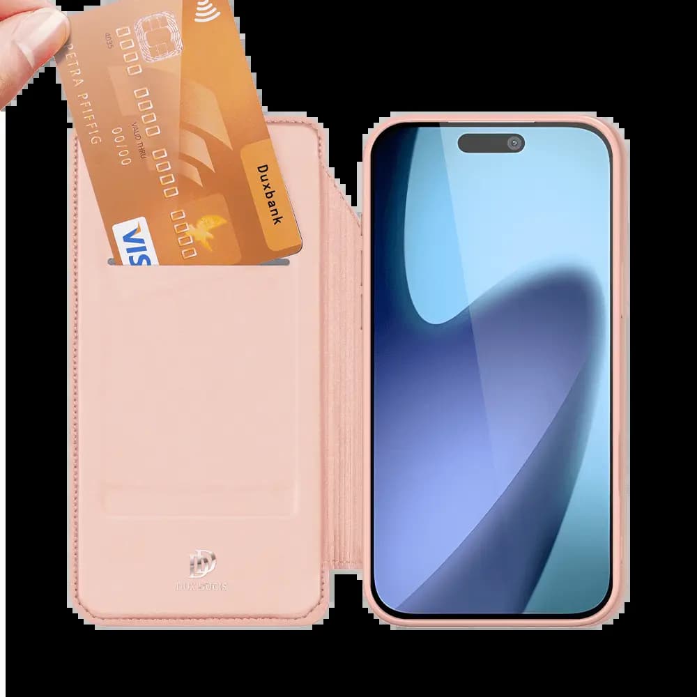Housse folio iPhone 17 porte-carte – Dux Ducis Skin Pro Rose - Vue 2