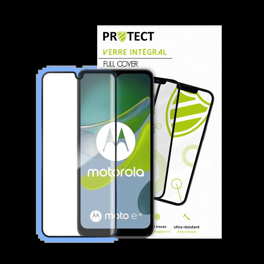Verre trempé intégral 5D 9H – protection écran Motorola Moto E13 – PROTECT Noir - Vue 2
