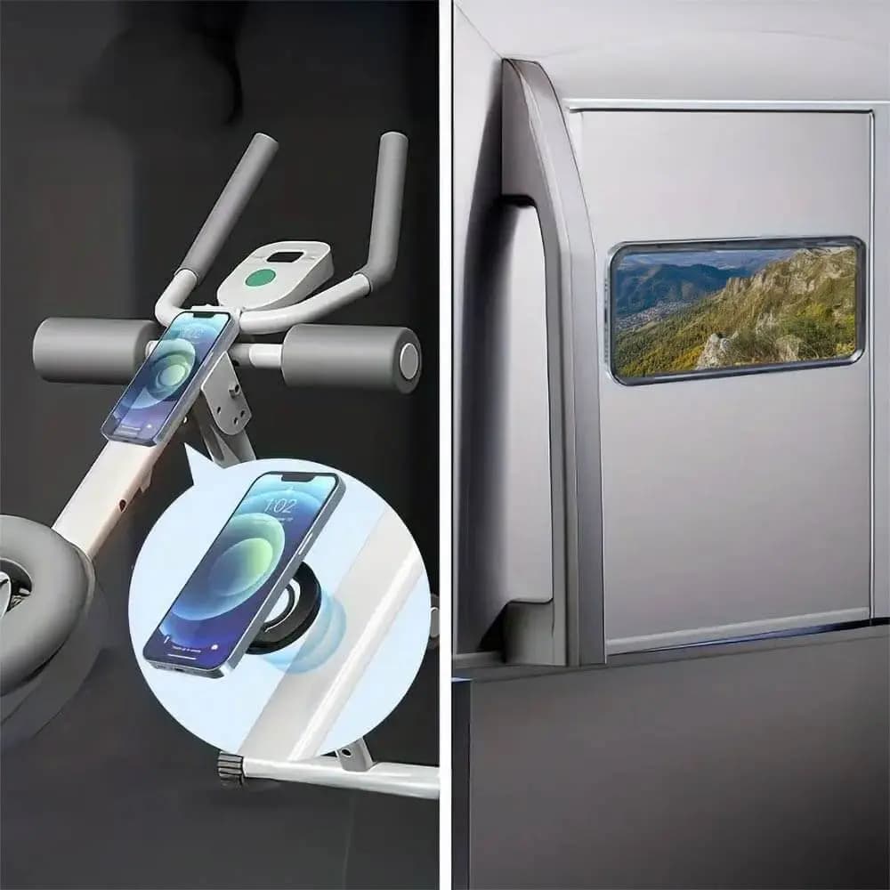 Support smartphone MagSafe rotatif et pliable - fixation multi-surfaces Blanc - Vue 4