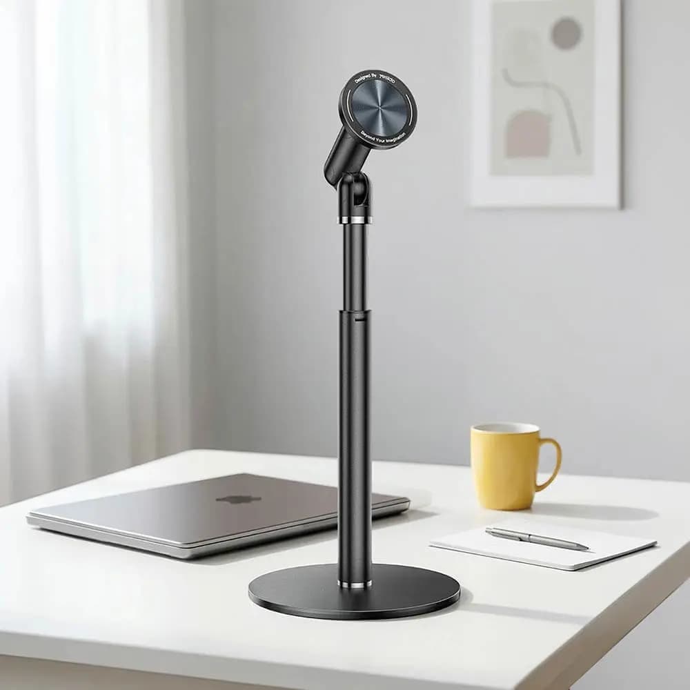 Support smartphone magnétique de bureau - hauteur ajustable et rotation 360° - Yesido C303 Noir - Vue 3