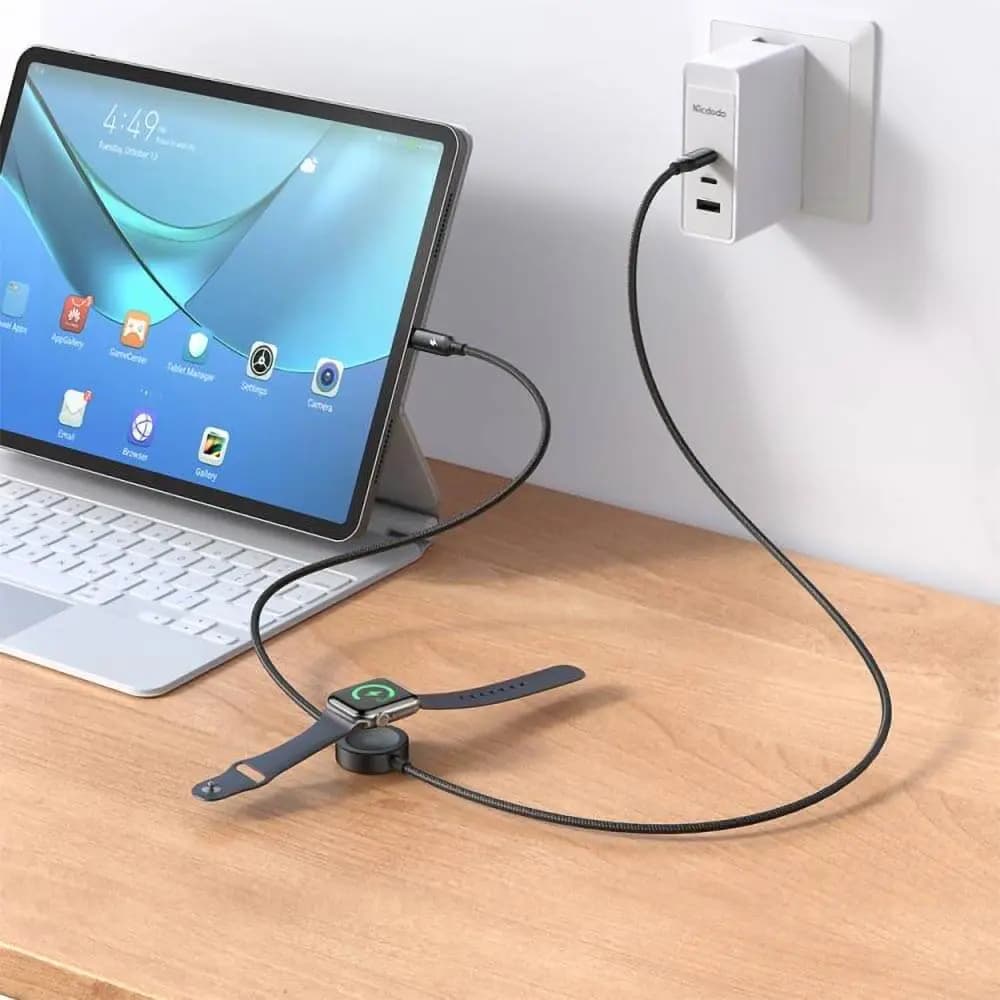 Câble Data Multi USB-C vers USB-C + Pad de Charge à Induction Apple Watch Mcdodo 60W (1.5m) Noir - Vue 5