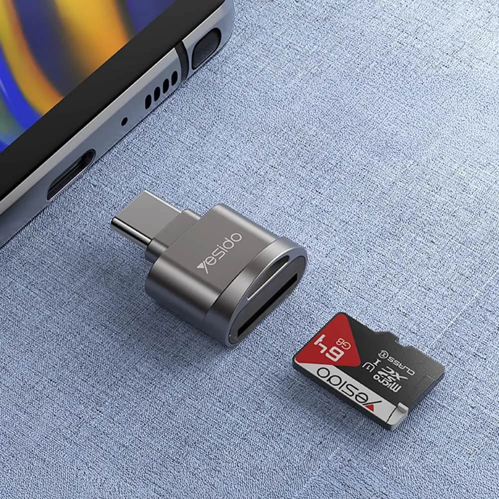 Lecteur de carte microSD vers USB-C - Yesido GS19 Noir - Vue 2
