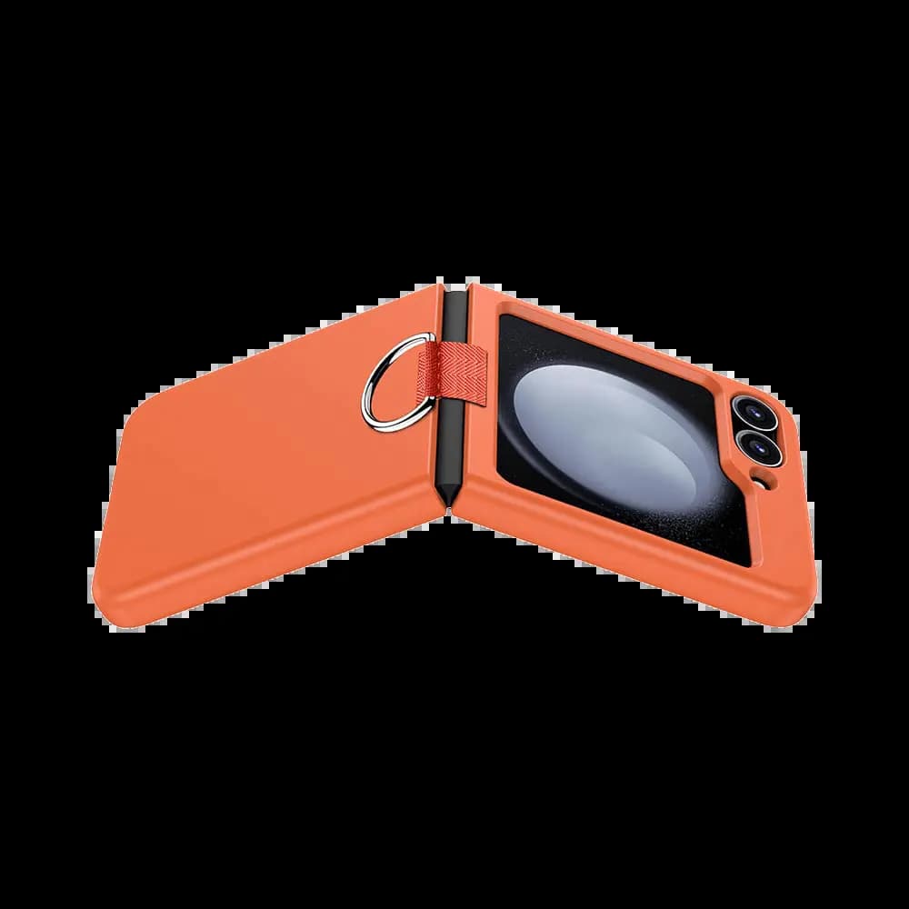 Coque de Protection avec Anneau Samsung Galaxy Z Flip 6 5G Orange - Vue 4