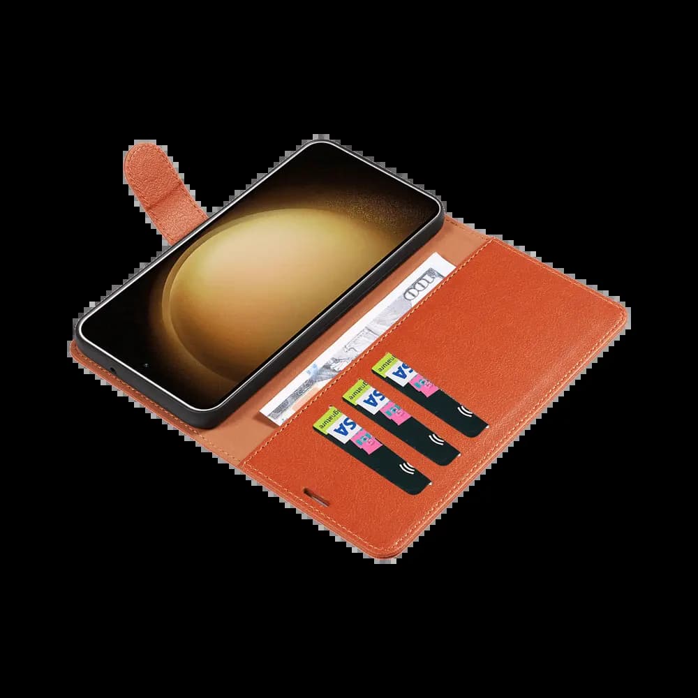 Housse folio anti-RFID Samsung Galaxy S21 – PROTECT IP011 Marron  - Vue 3