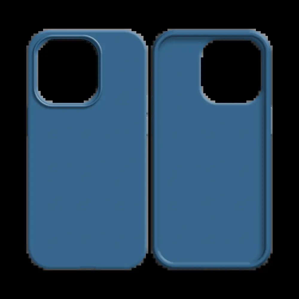 Coque silicone iPhone 12 Mini - Bleu Marine - Vue 2