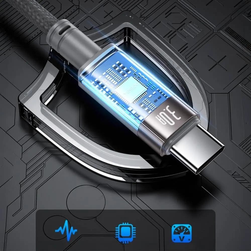 Câble USB-A vers USB-C magnétique 18W 1m – Yesido CA173 Noir - Vue 5