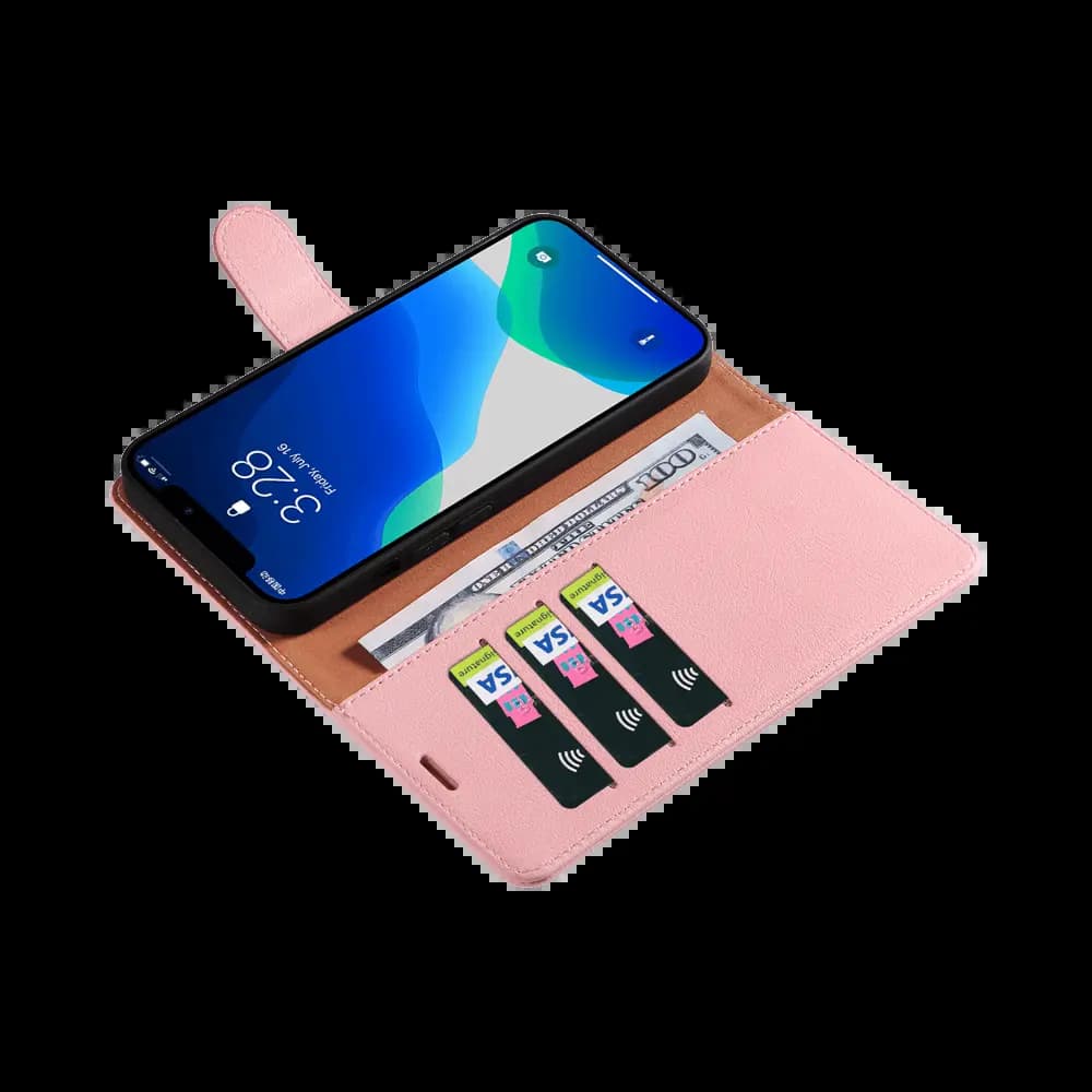 Housse folio anti-RFID iPhone 13 mini – PROTECT IP011 Rose - Vue 3