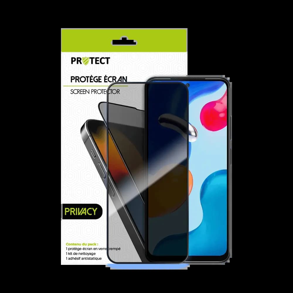 Verre trempé anti-espions 9H – Xiaomi Redmi Note 11S 4G – PROTECT Transparent - Vue 2
