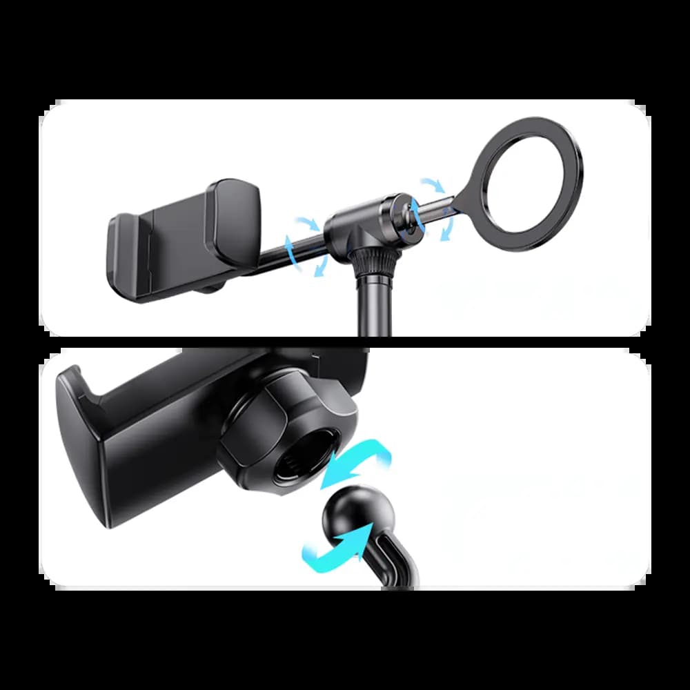 Support double smartphone Yesido - trépied de bureau magnétique et à pince Noir - Vue 4