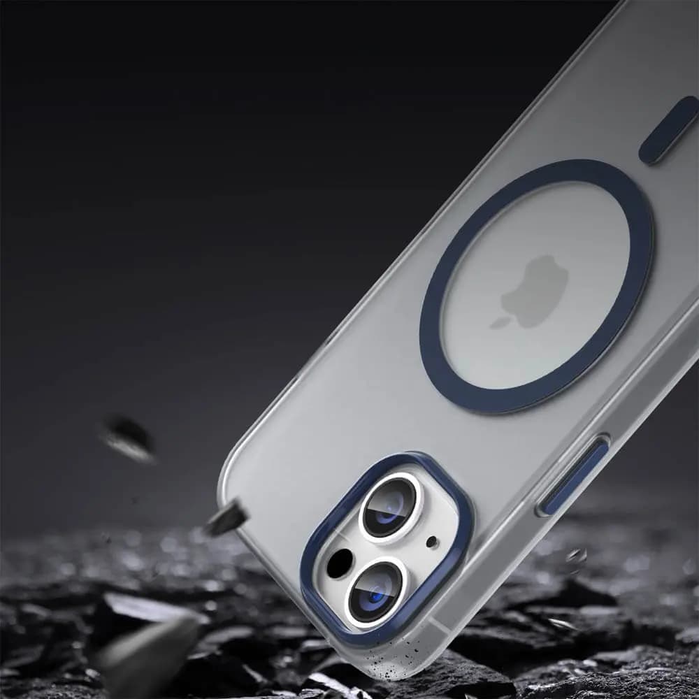 Coque MagSafe bi-matière – iPhone 14 – PROTECT MF-006 Bleu Marine - Vue 4