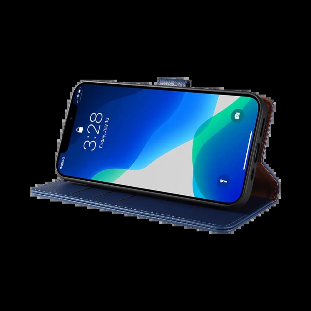 Housse folio anti-RFID iPhone 13 – PROTECT IP011 Bleu Marine - Vue 5