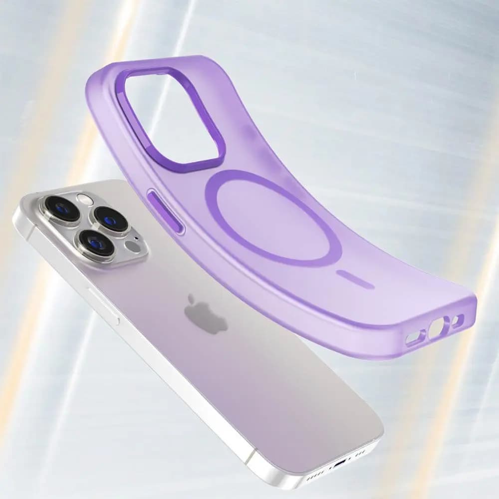 Coque MagSafe bi-matière – iPhone 14 Pro – PROTECT MF-006 Violet Foncé - Vue 2