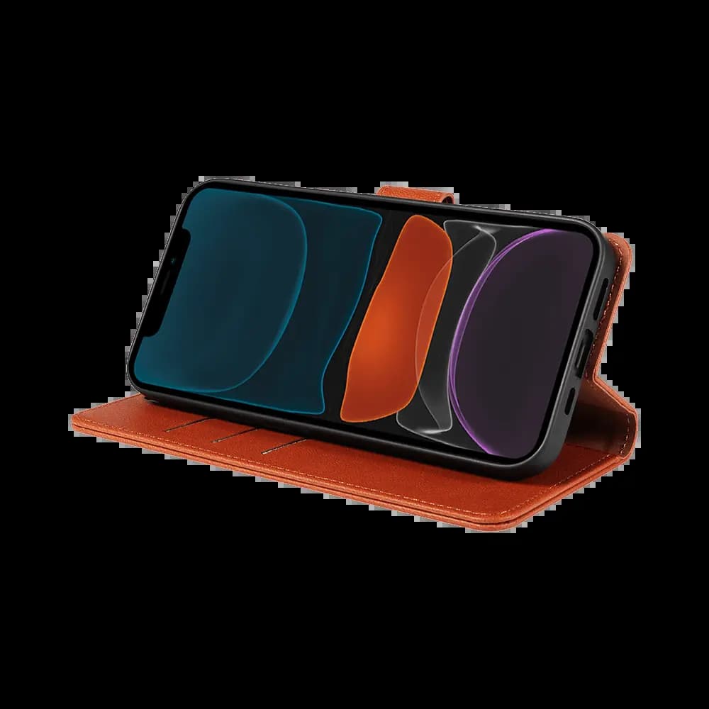 Housse folio anti-RFID iPhone 11 – PROTECT IP011 Marron  - Vue 5