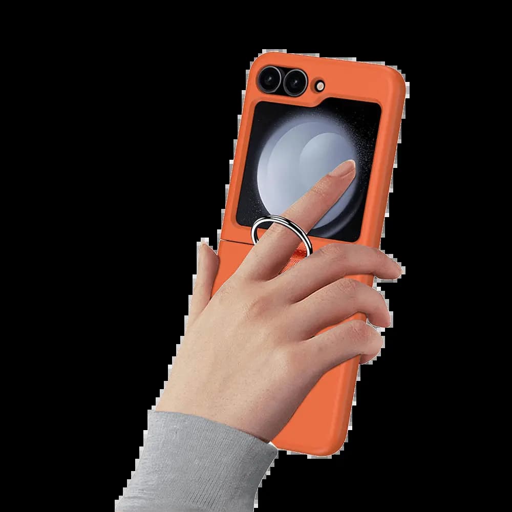 Coque de Protection avec Anneau Samsung Galaxy Z Flip 6 5G Orange - Vue 6
