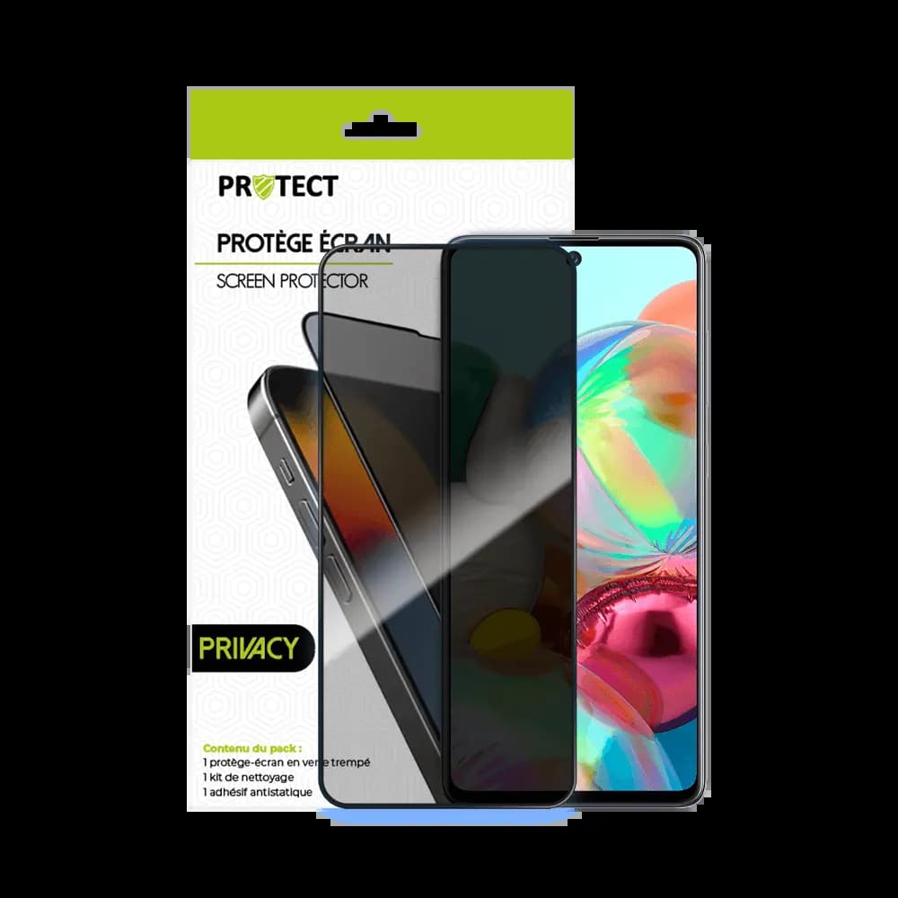 Verre trempé anti-espions 9H – compatible Samsung Galaxy A71 / A71 5G / A73 5G – PROTECT Transparent - Vue 2
