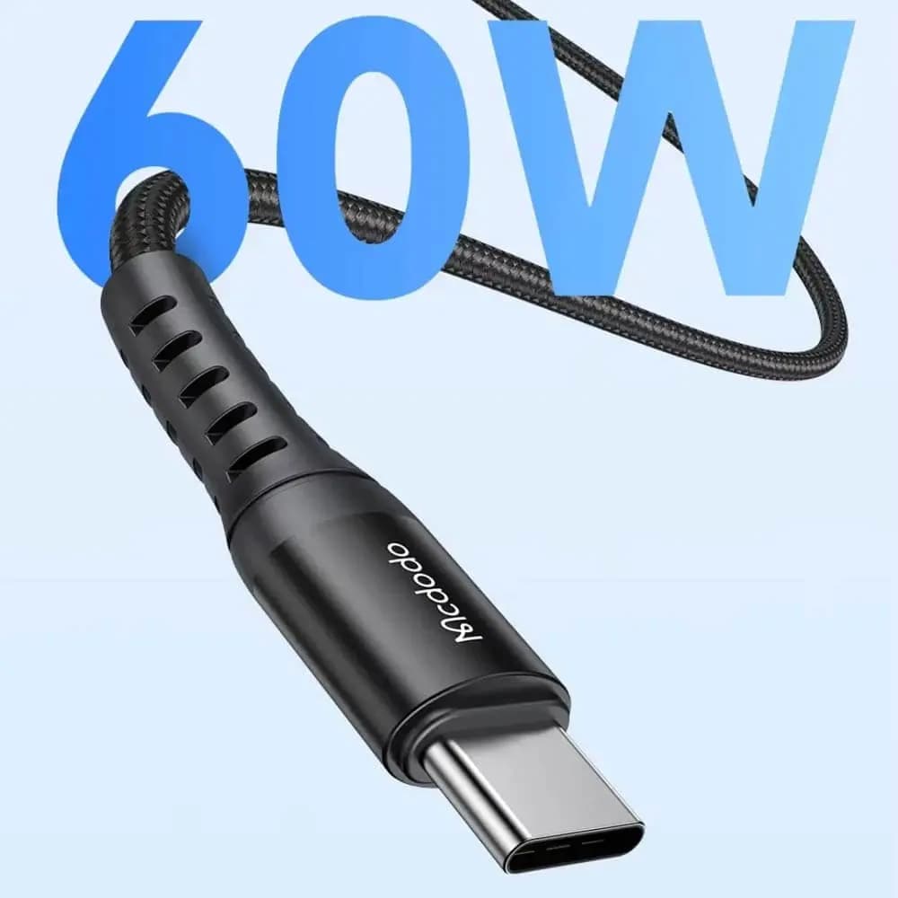 Câble Data USB-C vers USB-C Mcdodo 60W (1m) Noir - Vue 6