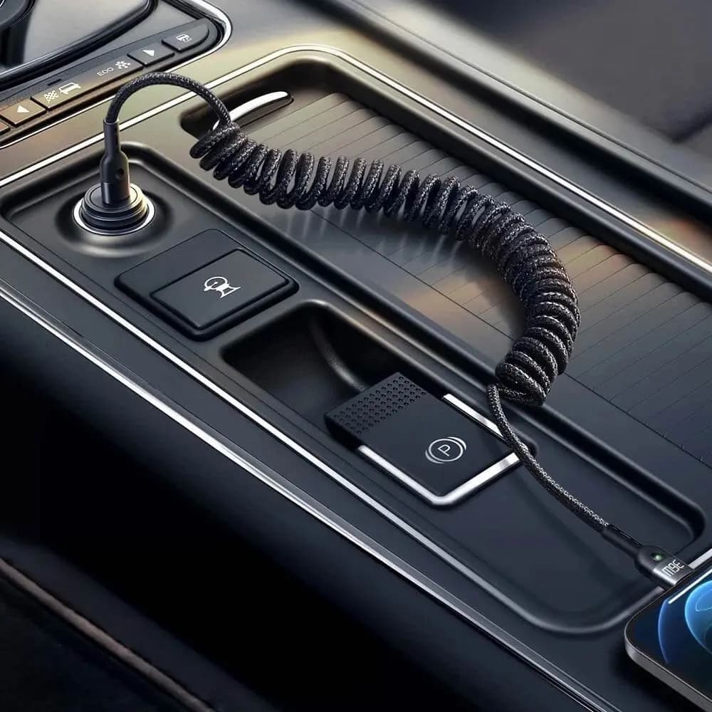 Câble USB-C vers Lightning spirale 36W 1.8m avec LED – Mcdodo CA-1960 Noir - Vue 3