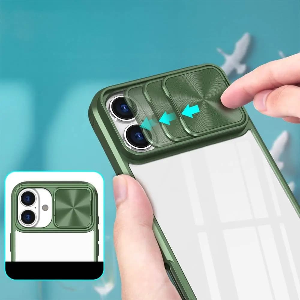 Coque avec cache caméra – iPhone 16 Plus – PROTECT IE027 Vert Foncé - Vue 3