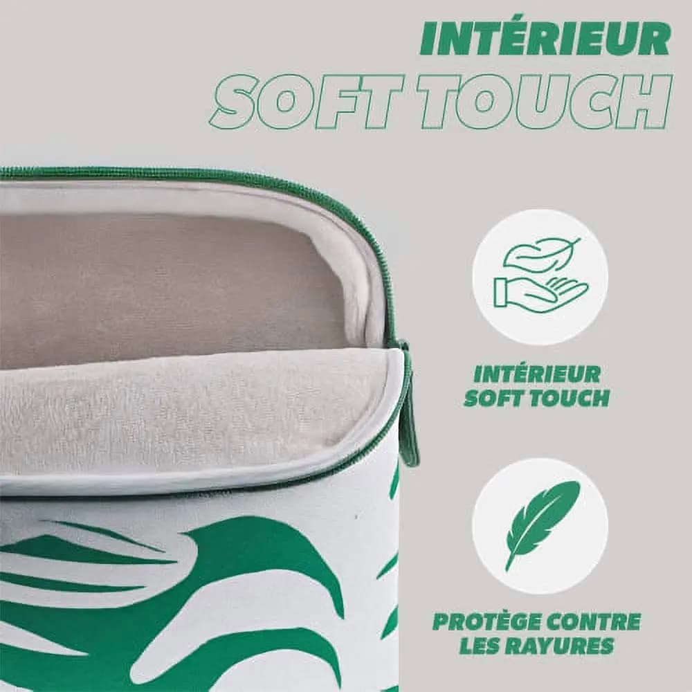 Housse PC portable 14" à mémoire de forme et motif végétal - T'nb EXCLUSIV GARDEN Vert - Vue 2