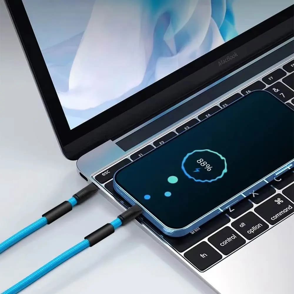 Tour de Cou Smartphone avec Câble USB-C vers Lightning Rouge - Vue 64