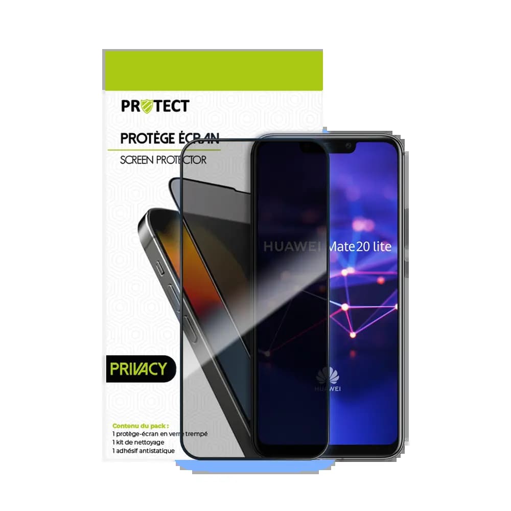 Verre trempé anti-espions 9H – Huawei Mate 20 Lite – PROTECT Transparent - Vue 2