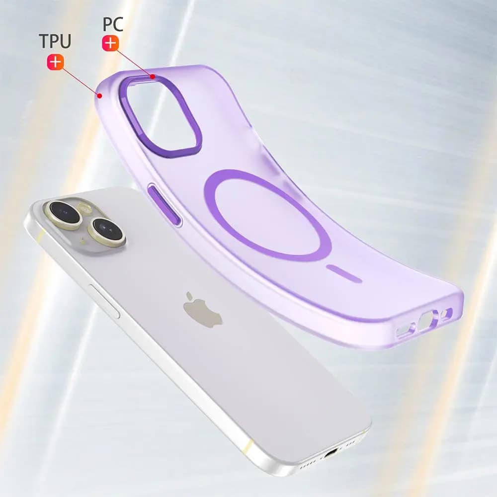 Coque MagSafe bi-matière – iPhone 15– PROTECT MF-006 Violet Foncé - Vue 2