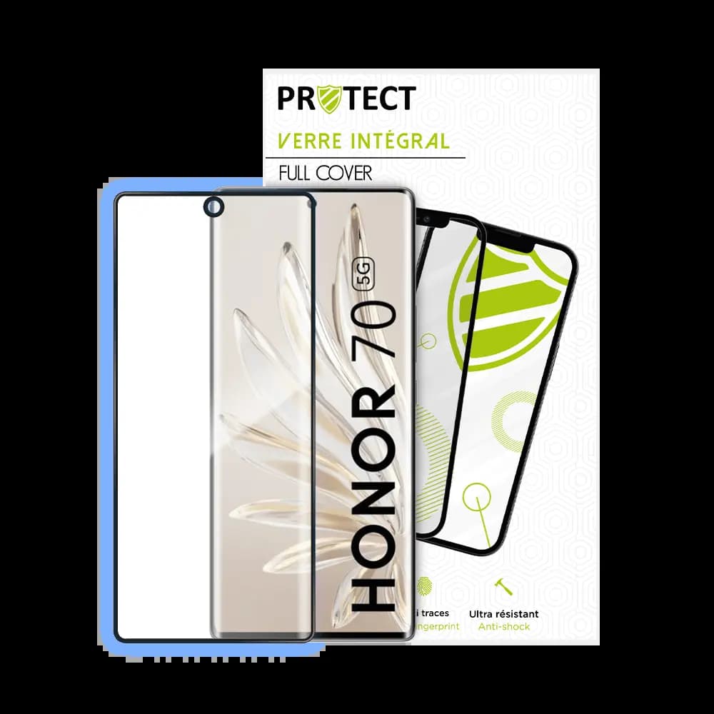 Verre trempé intégral 5D 9H – protection écran Honor 70 – PROTECT Noir - Vue 2