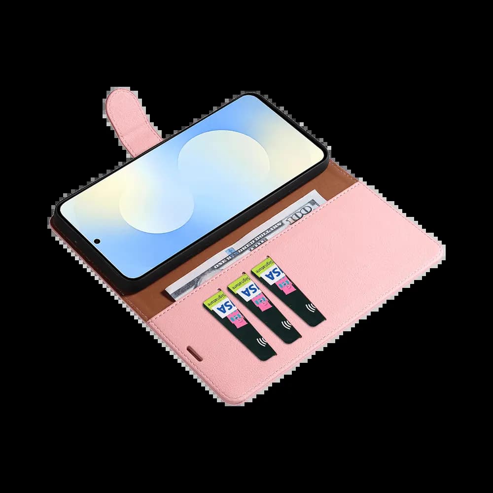 Housse folio anti-RFID Samsung Galaxy S26 – PROTECT IP011 Rose - Vue 3