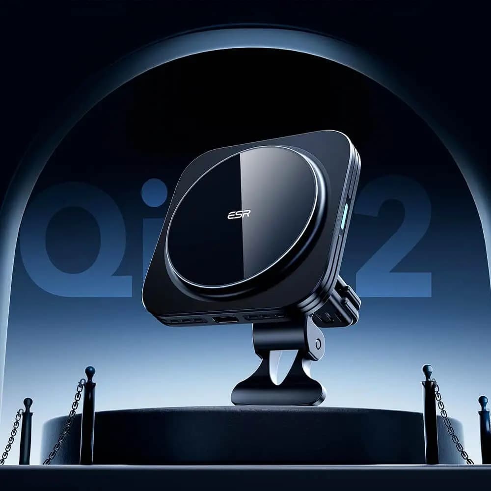 Support Smartphone Chargeur à Induction pour Voiture ESR 15W Noir - Vue 3