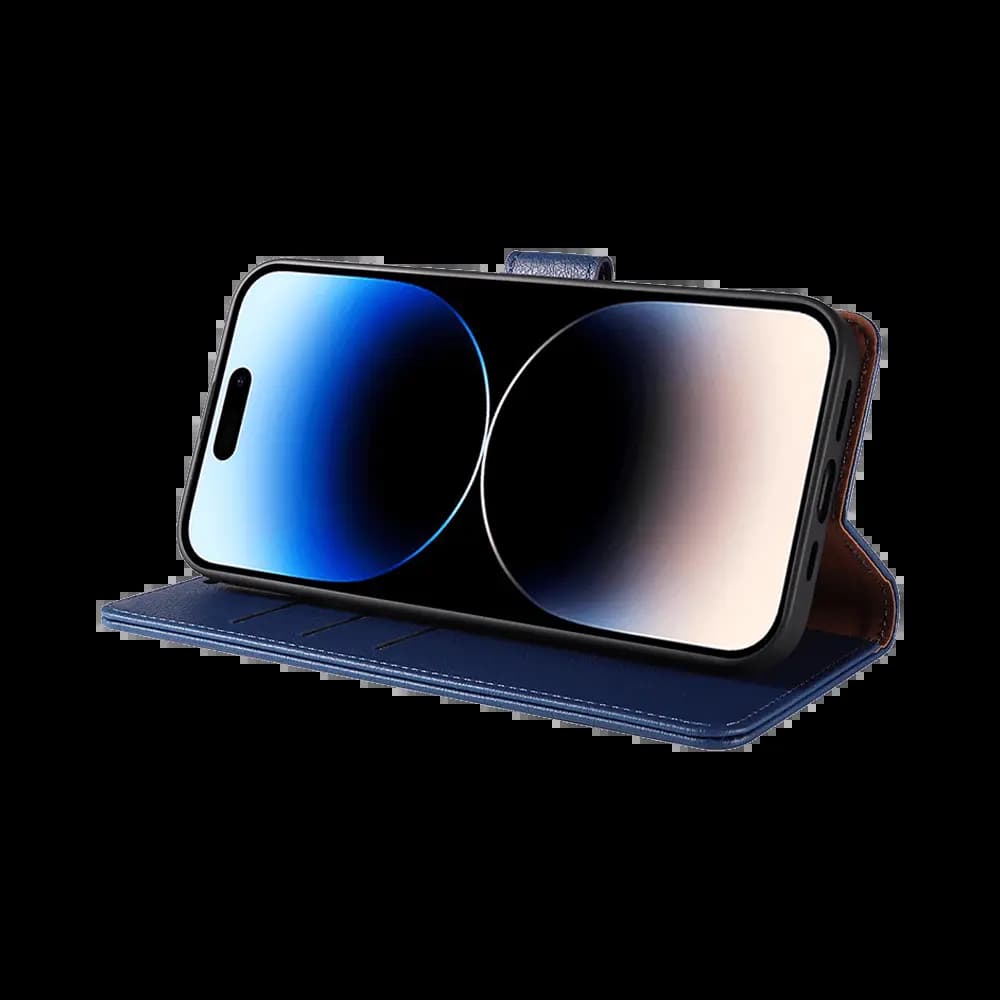 Housse folio anti-RFID iPhone 14 Pro – PROTECT IP011 Bleu Marine - Vue 5
