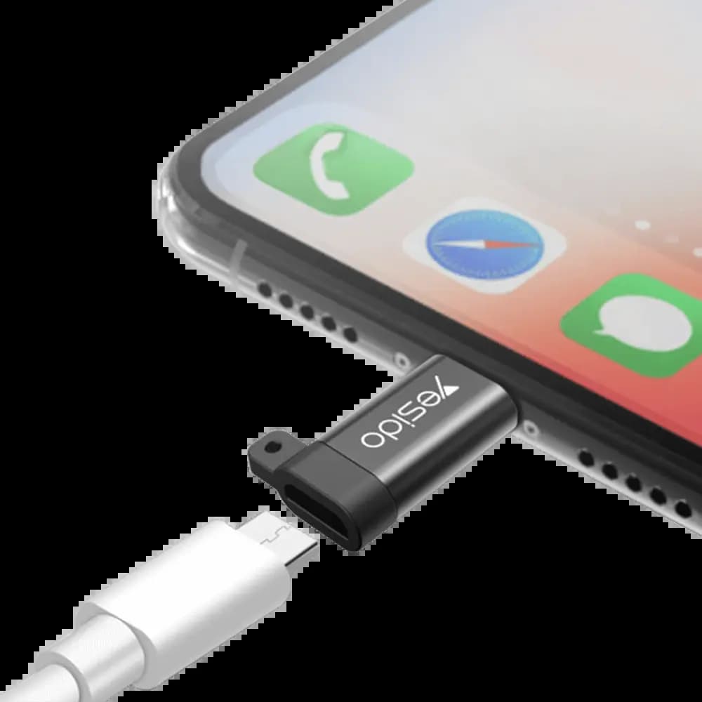Adaptateur OTG Micro USB femelle vers Lightning mâle - charge et données - Yesido GS05 - Vue 3