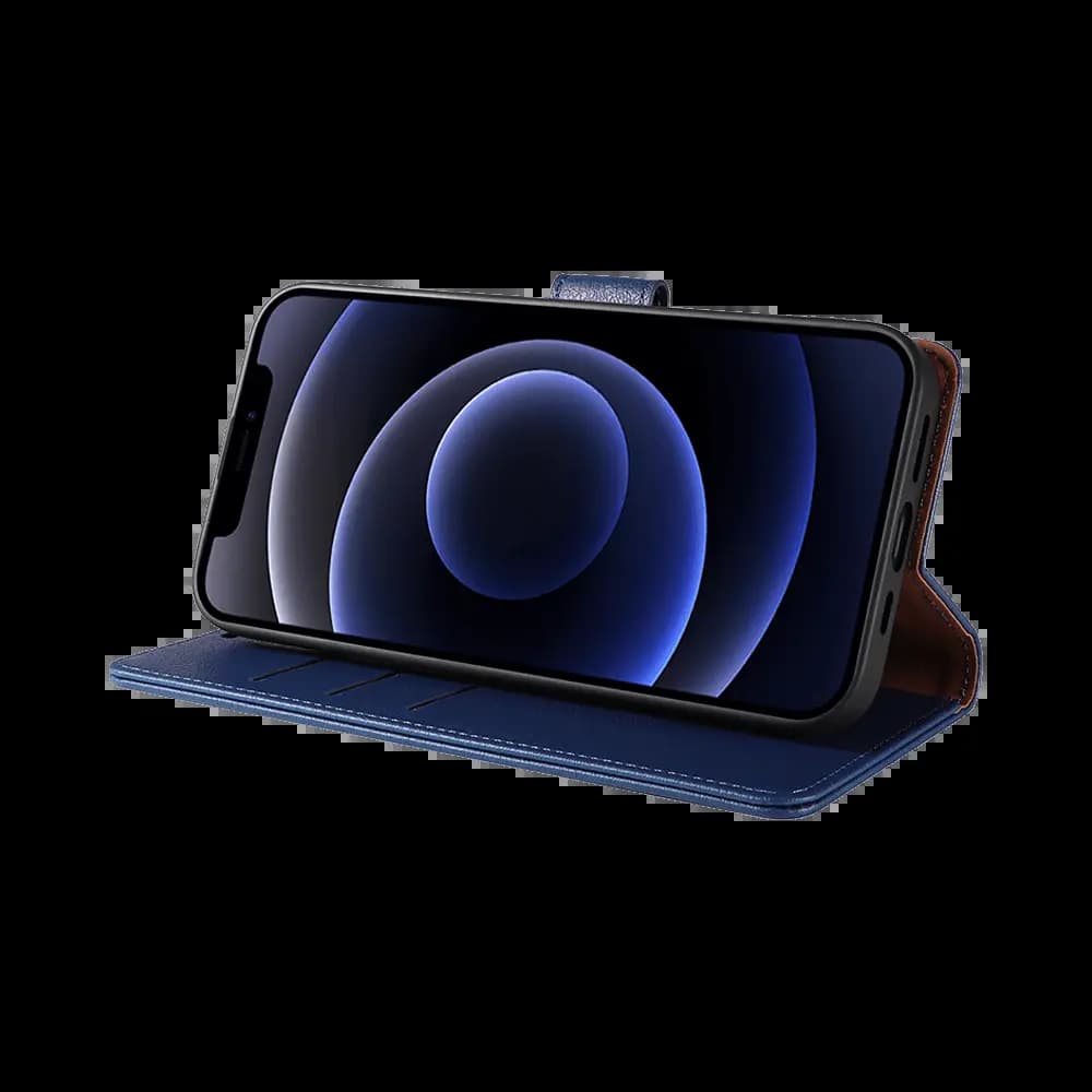 Housse folio anti-RFID iPhone 12 mini – PROTECT IP011 Bleu Marine - Vue 5