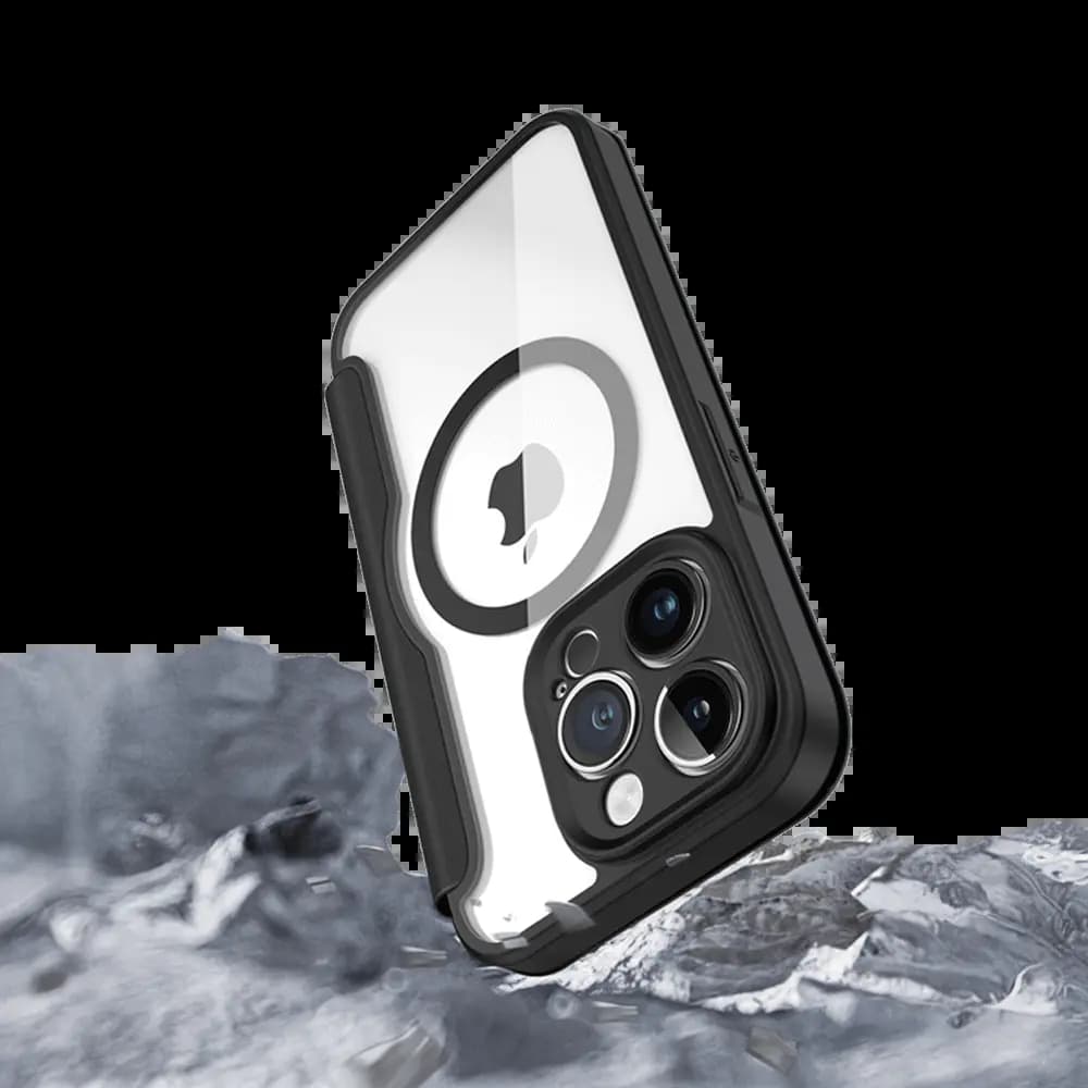 Housse folio MagSafe iPhone 14 Pro – Dux Ducis Skin X Pro Bleu - Vue 4