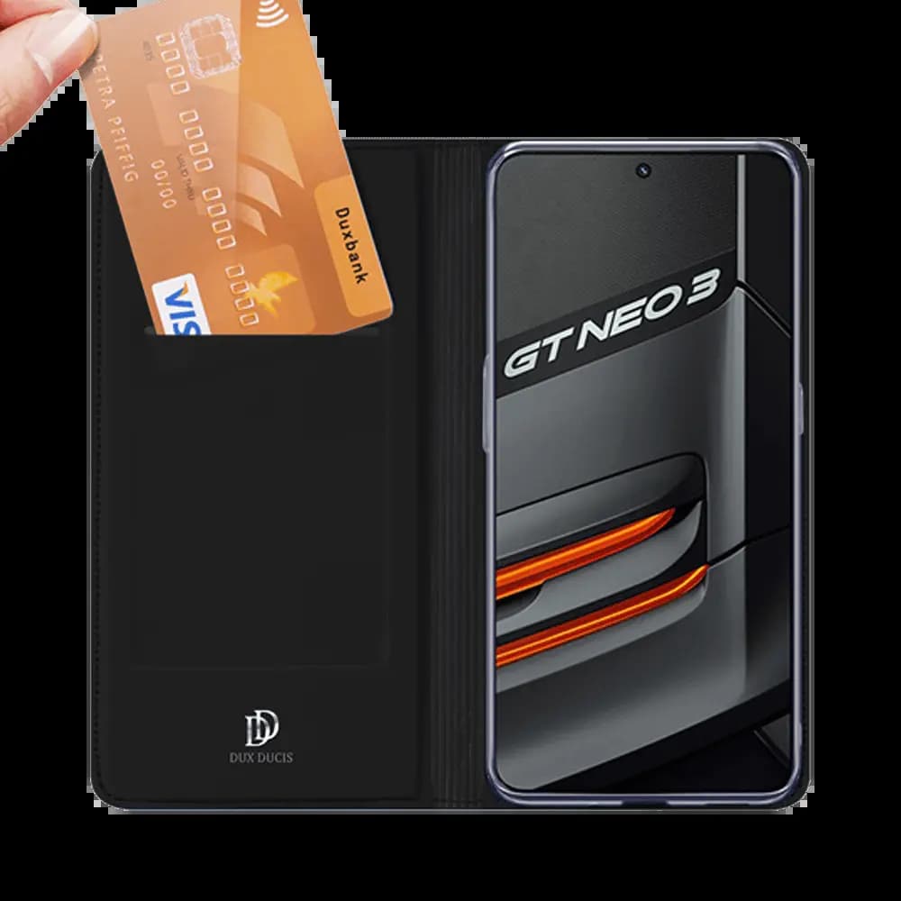 Housse folio Realme GT NEO 3 porte-carte – Dux Ducis Skin Pro Noir - Vue 2