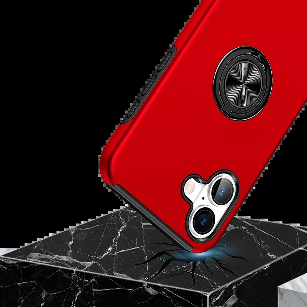 Coque de protection iPhone 16 Plus avec anneau rotatif – PROTECT IE013 Rouge - Vue 5