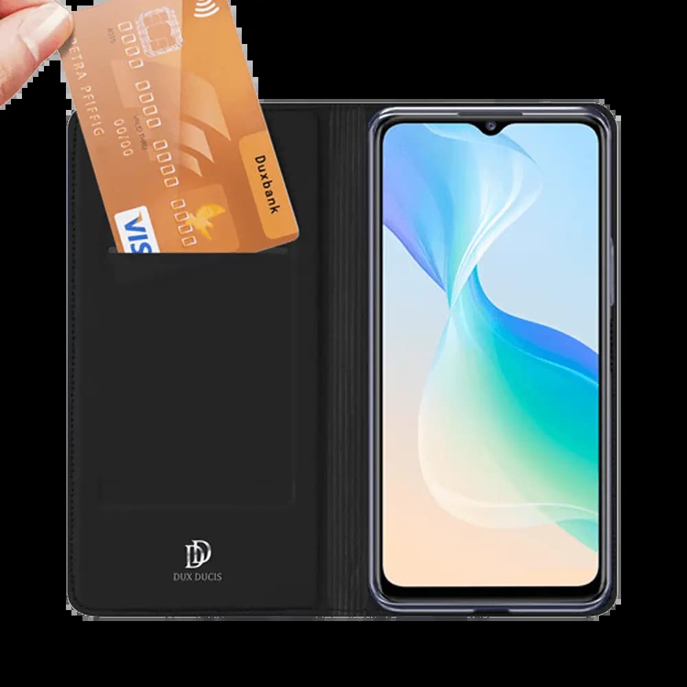 Housse folio Vivo Y76 5G porte-carte – Dux Ducis Skin Pro Noir