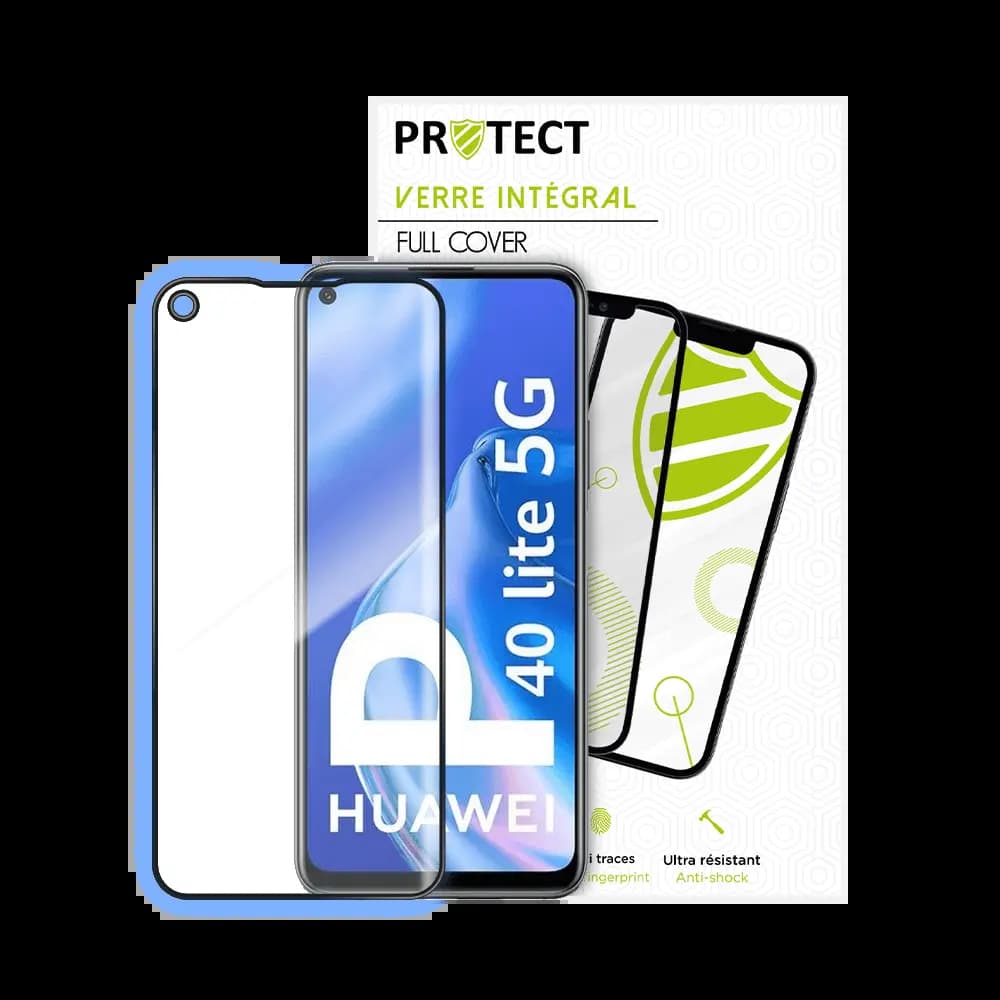 Verre trempé intégral 5D 9H – protection écran Huawei P40 Lite 5G – PROTECT Noir