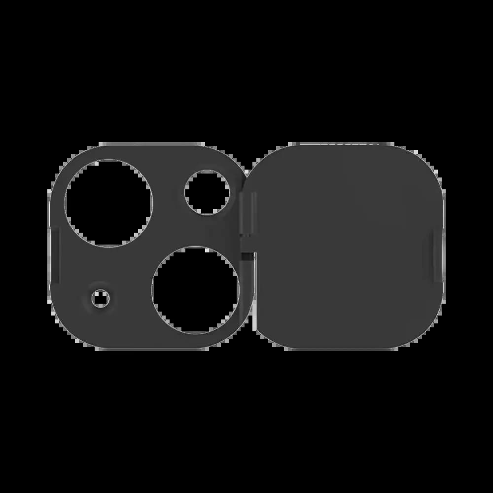 Protection Lentille avec Cache Camera iPhone 14 / 14 Plus / 15 / 15 Plus Noir
